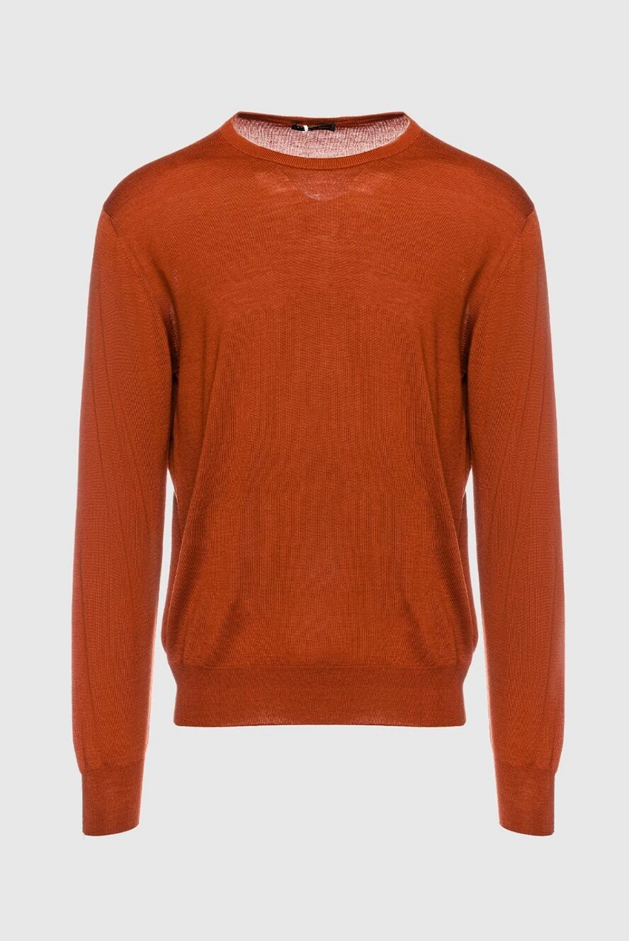 Cesare di Napoli man cashmere, silk and wool jumper orange for men купить с ценами и фото 157251 - photo 1