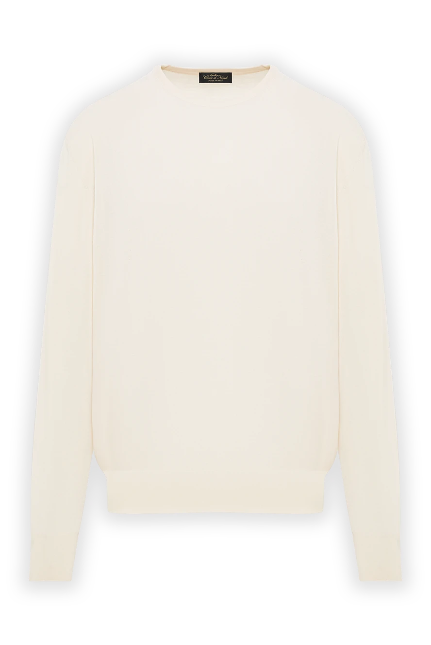 Cesare di Napoli джемпер из кашемира, шелка и шерсти белый мужской 157255 - фото 1