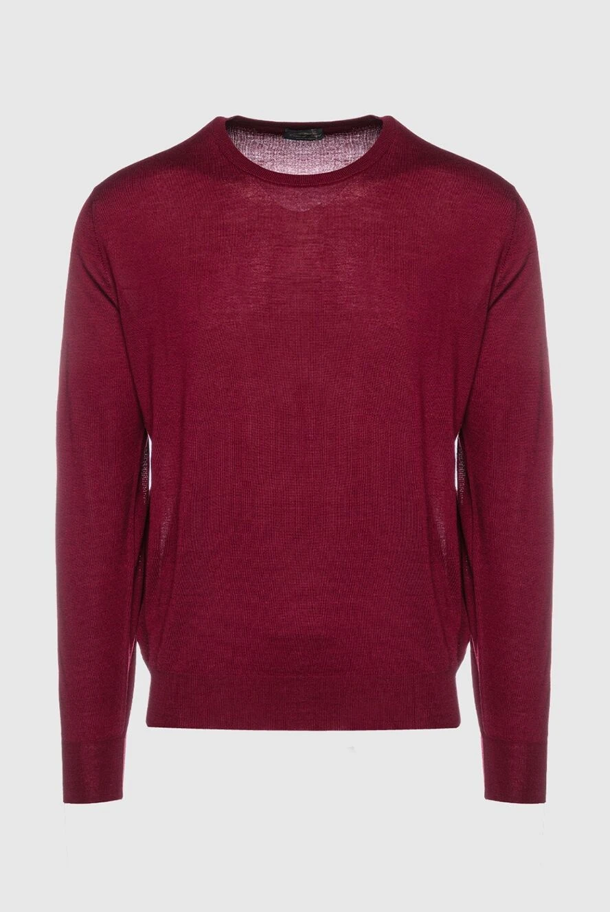 Cesare di Napoli man cashmere, silk and wool jumper burgundy for men купить с ценами и фото 157260 - photo 1