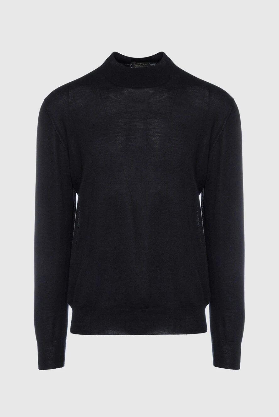 Cesare di Napoli man men's jumper with a high stand-up collar made of cashmere, wool and silk black купить с ценами и фото 157265 - photo 1