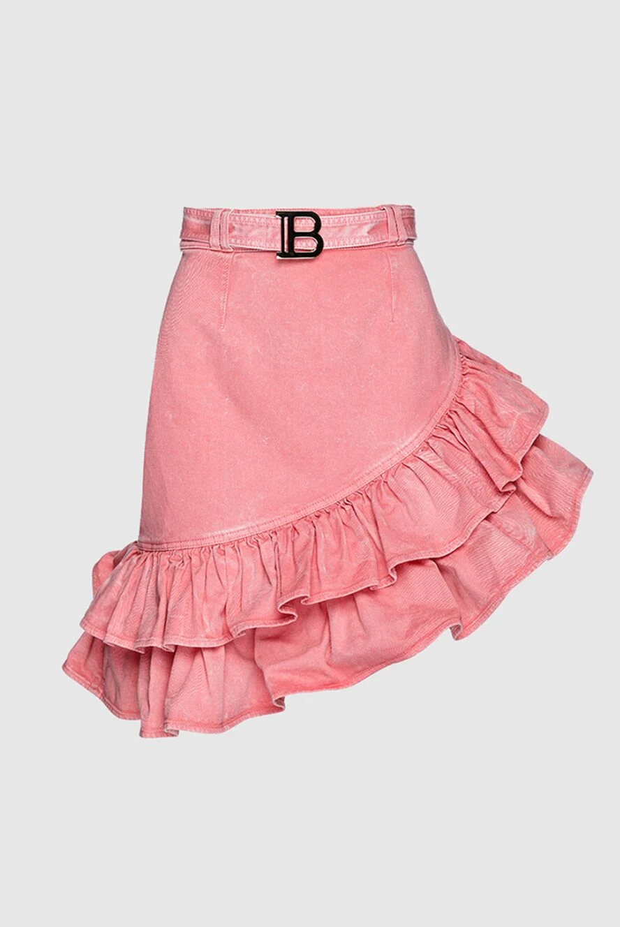 Balmain woman pink cotton skirt for women купить с ценами и фото 157270 - photo 1