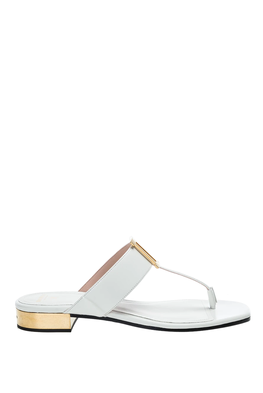 Balmain woman white leather flip-flops for women купить с ценами и фото 157281 - photo 1