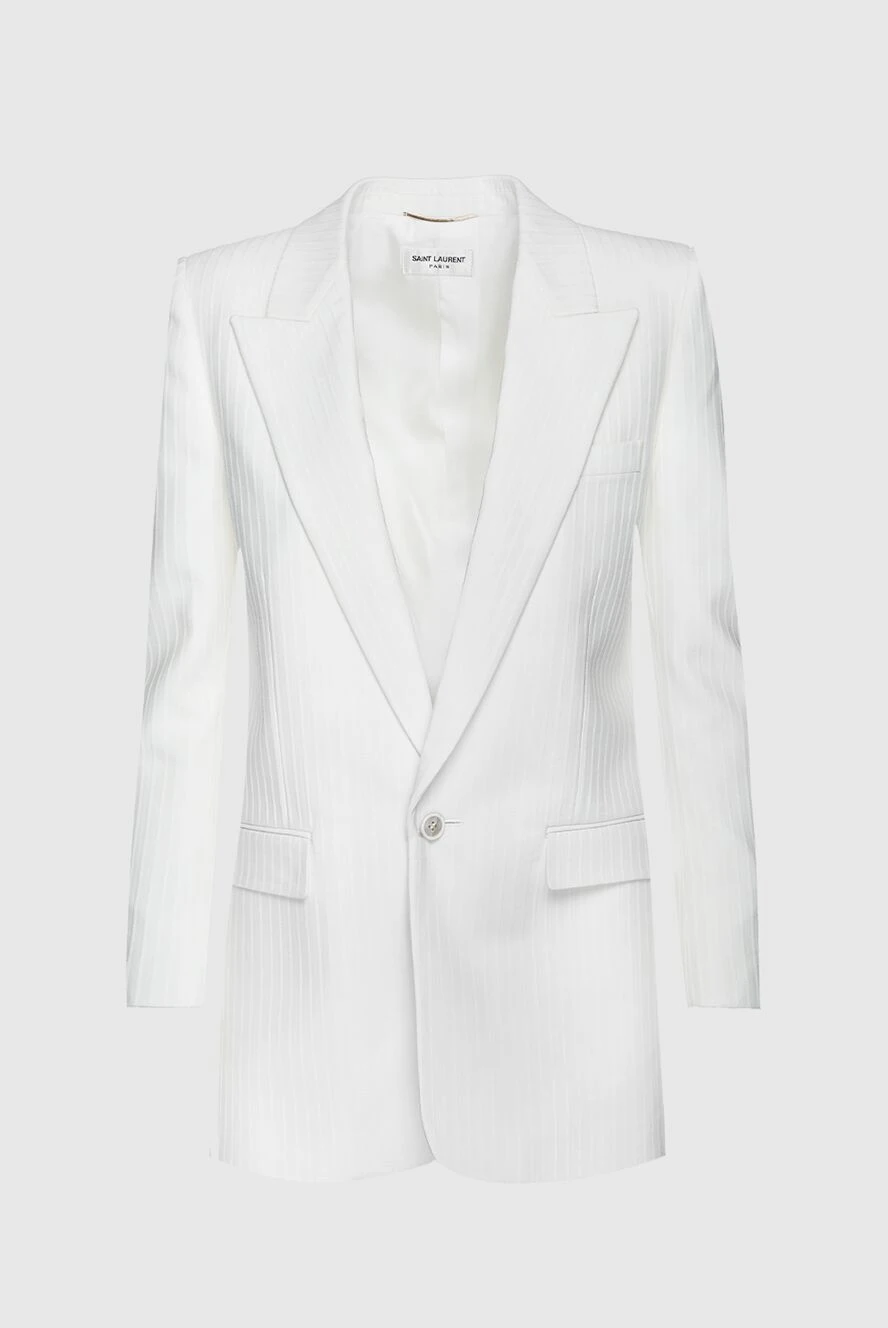 Saint Laurent woman white wool jacket for women купить с ценами и фото 157295 - photo 1