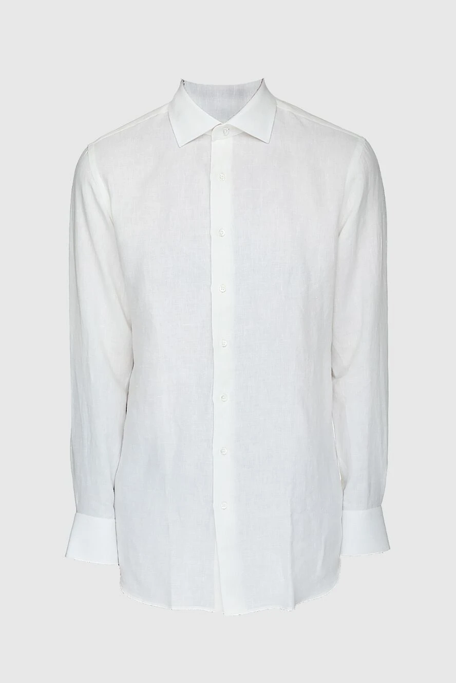 Tombolini man men's white linen shirt купить с ценами и фото 157339 - photo 1