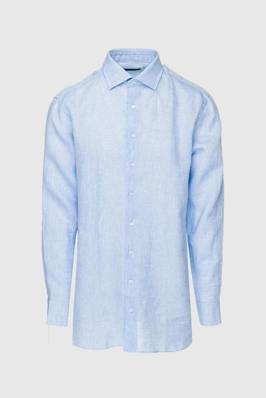 Tombolini man men's blue linen shirt купить с ценами и фото 157399 - photo 1