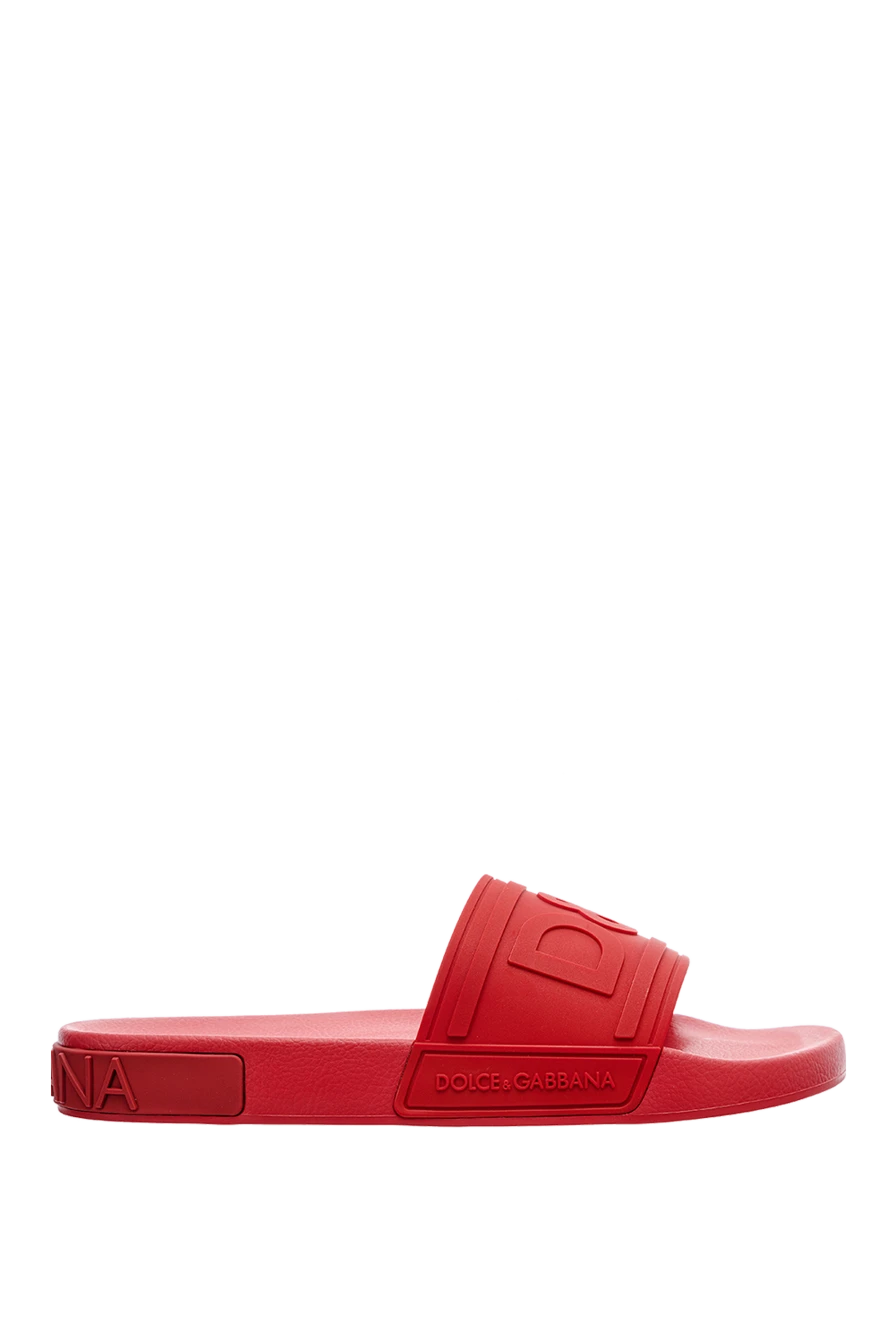 Dolce & Gabbana man red polyurethane flip flops for men купить с ценами и фото 157442 - photo 1