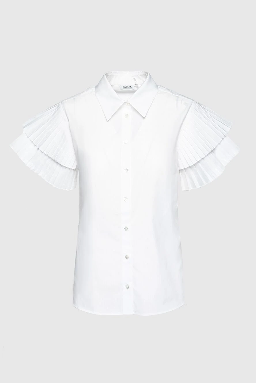 P.A.R.O.S.H. woman white blouse made of polyester and cotton for women купить с ценами и фото 157483 - photo 1