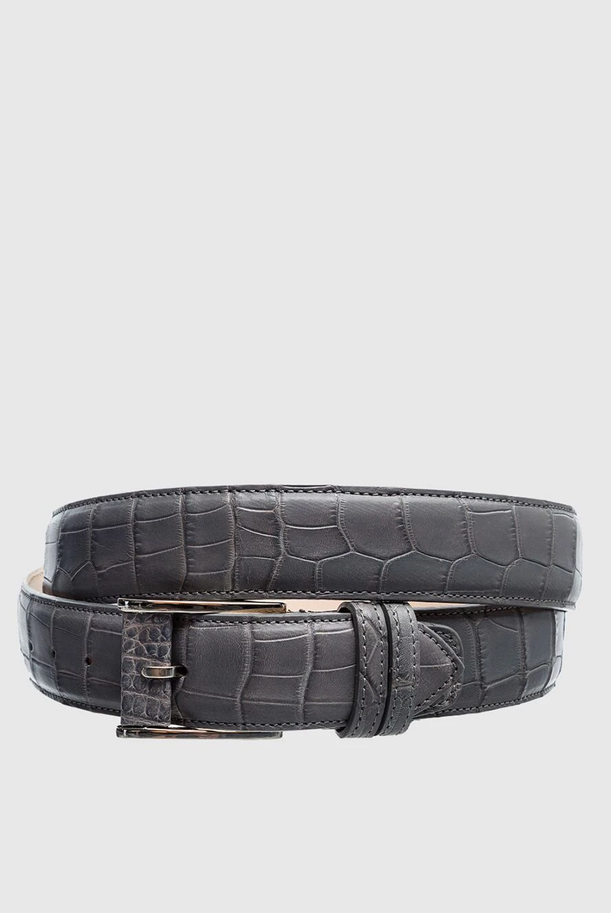 Cesare di Napoli man gray crocodile leather belt for men купить с ценами и фото 157540 - photo 1