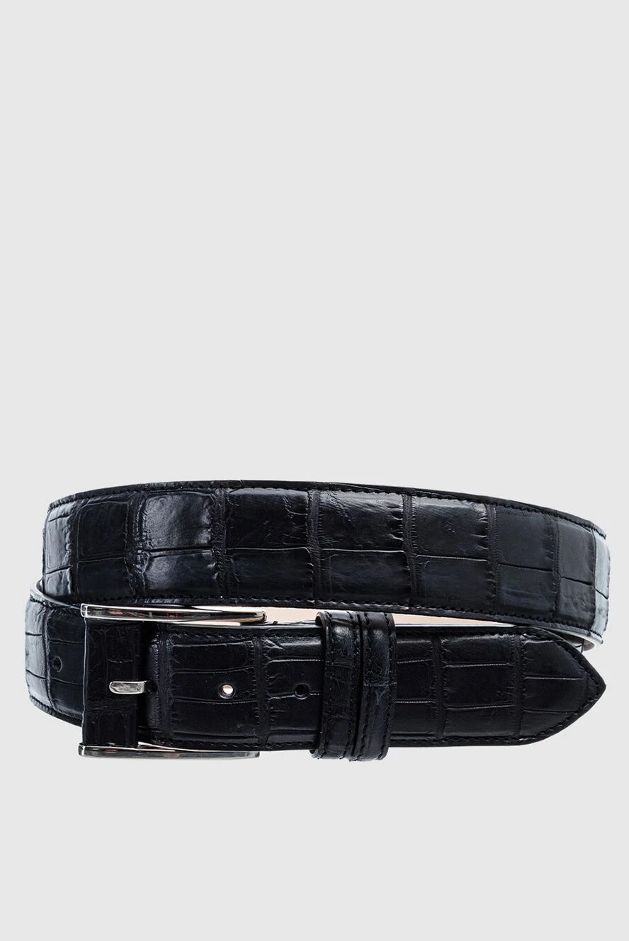 Cesare di Napoli man black crocodile leather belt for men купить с ценами и фото 157542 - photo 1