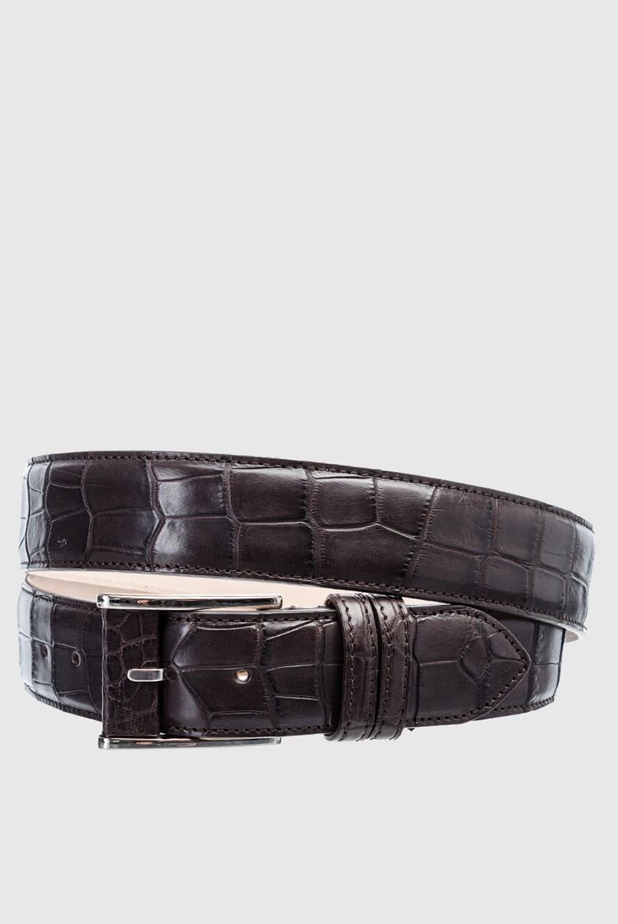 Cesare di Napoli man brown crocodile leather belt for men купить с ценами и фото 157543 - photo 1