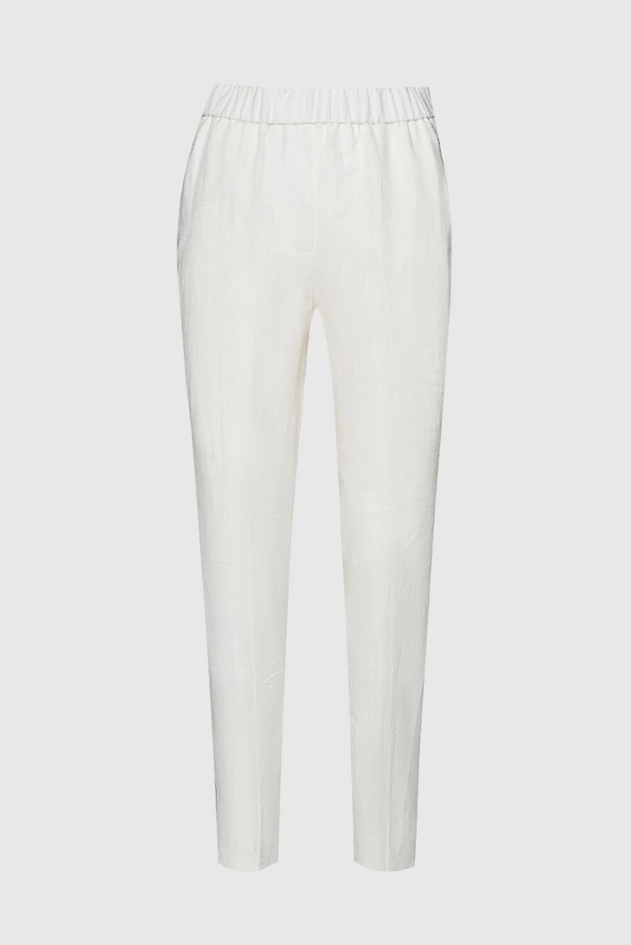 Peserico woman white linen trousers for women купить с ценами и фото 157565 - photo 1