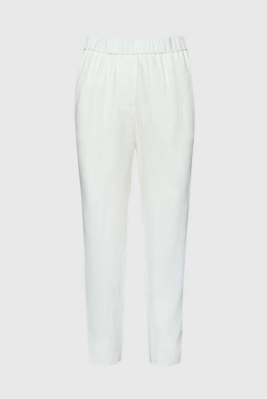 Peserico woman white acetate and viscose trousers for women купить с ценами и фото 157566 - photo 1