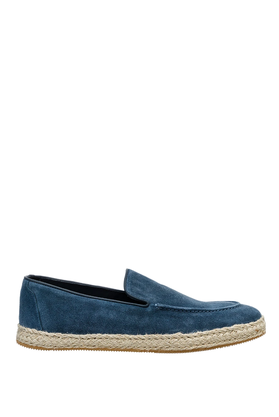 Doucal`s man blue suede slip-ons for men купить с ценами и фото 157616 - photo 1