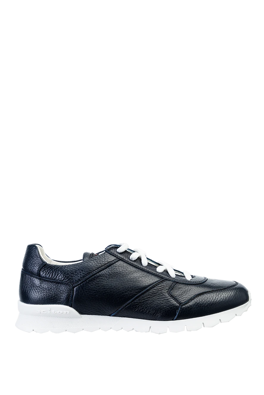 Kiton man black leather sneakers for men купить с ценами и фото 157687 - photo 1