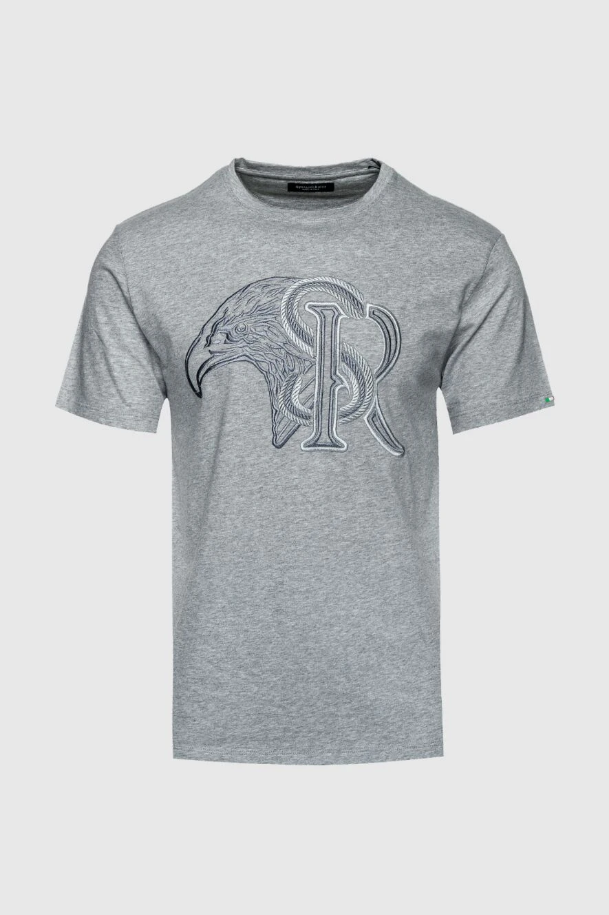 Stefano Ricci футболка из хлопка и модала серая мужская 157705 - фото 1