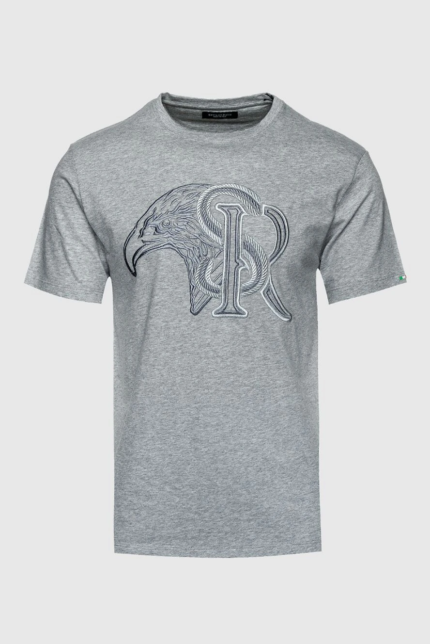 Stefano Ricci ерлерге арналған сұр мақта және модальды футболка 157705 - фото 1