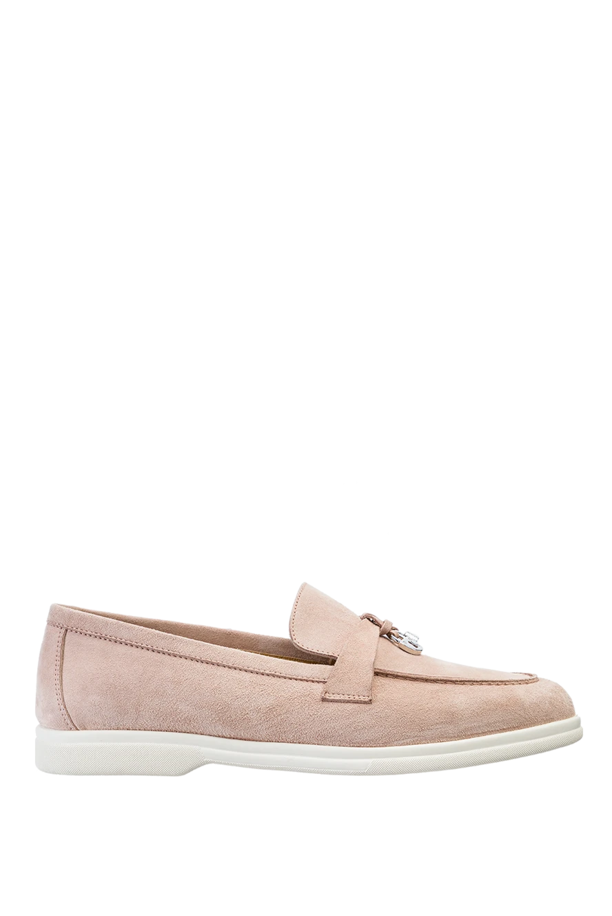 Cesare di Napoli woman pink suede loafers for women купить с ценами и фото 157737 - photo 1