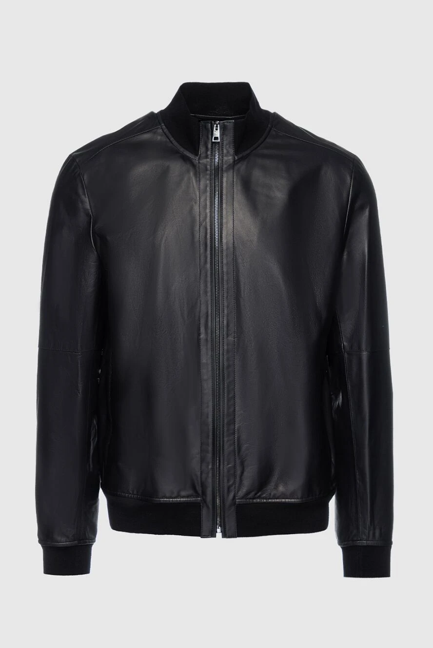 Cesare di Napoli man black leather jacket for men купить с ценами и фото 157874 - photo 1