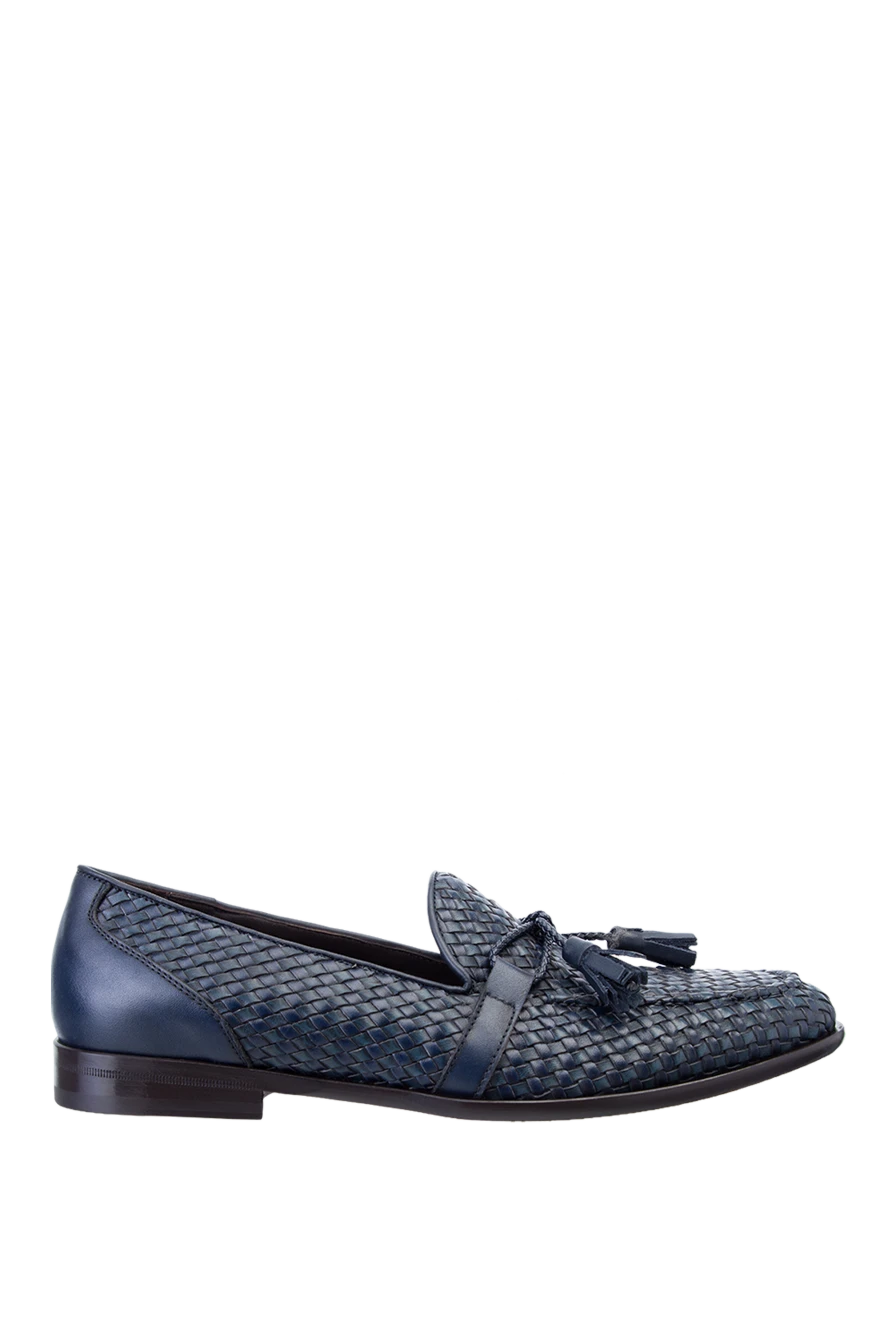 Roberto Morelli man blue leather loafers for men купить с ценами и фото 157884 - photo 1