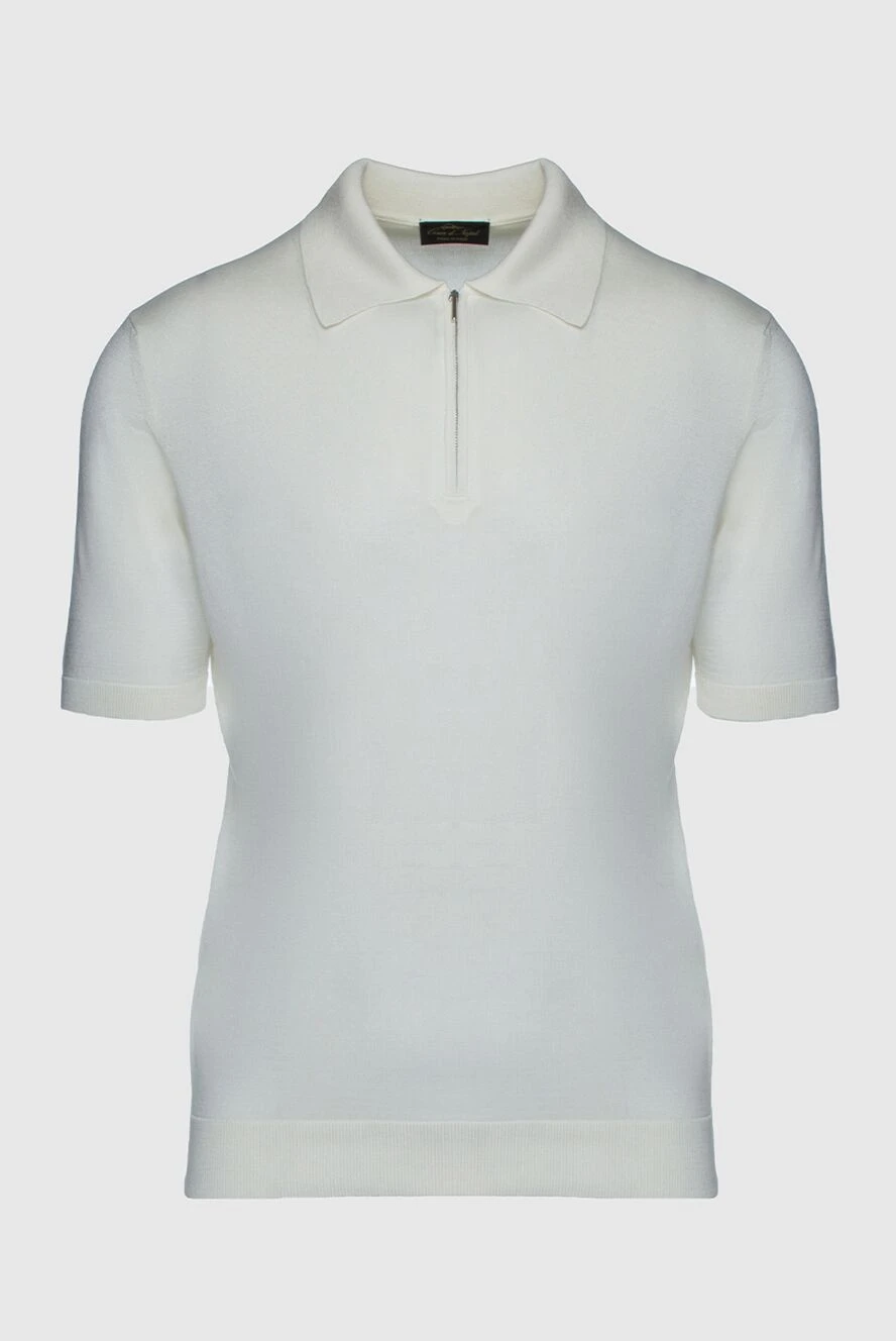 Cesare di Napoli man white silk polo for men купить с ценами и фото 158061 - photo 1