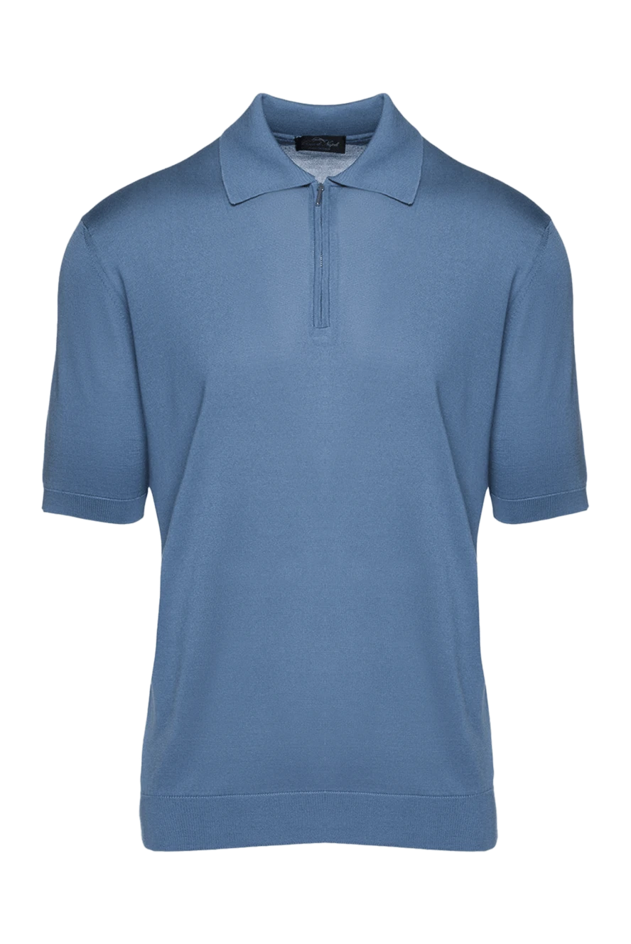 Cesare di Napoli man men's blue silk polo купить с ценами и фото 158064 - photo 1