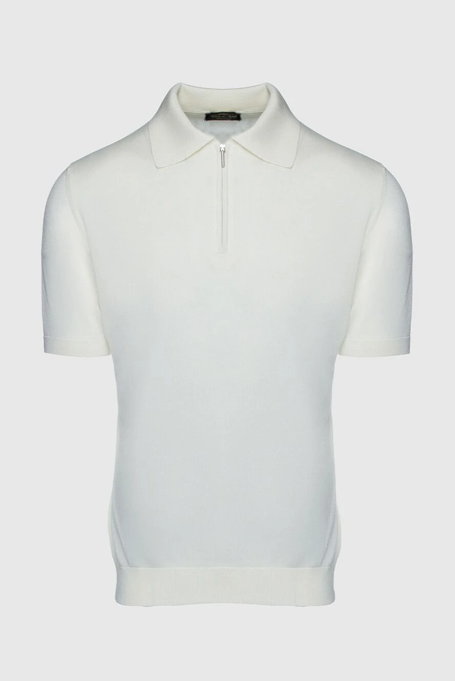 Cesare di Napoli man white silk polo for men купить с ценами и фото 158066 - photo 1