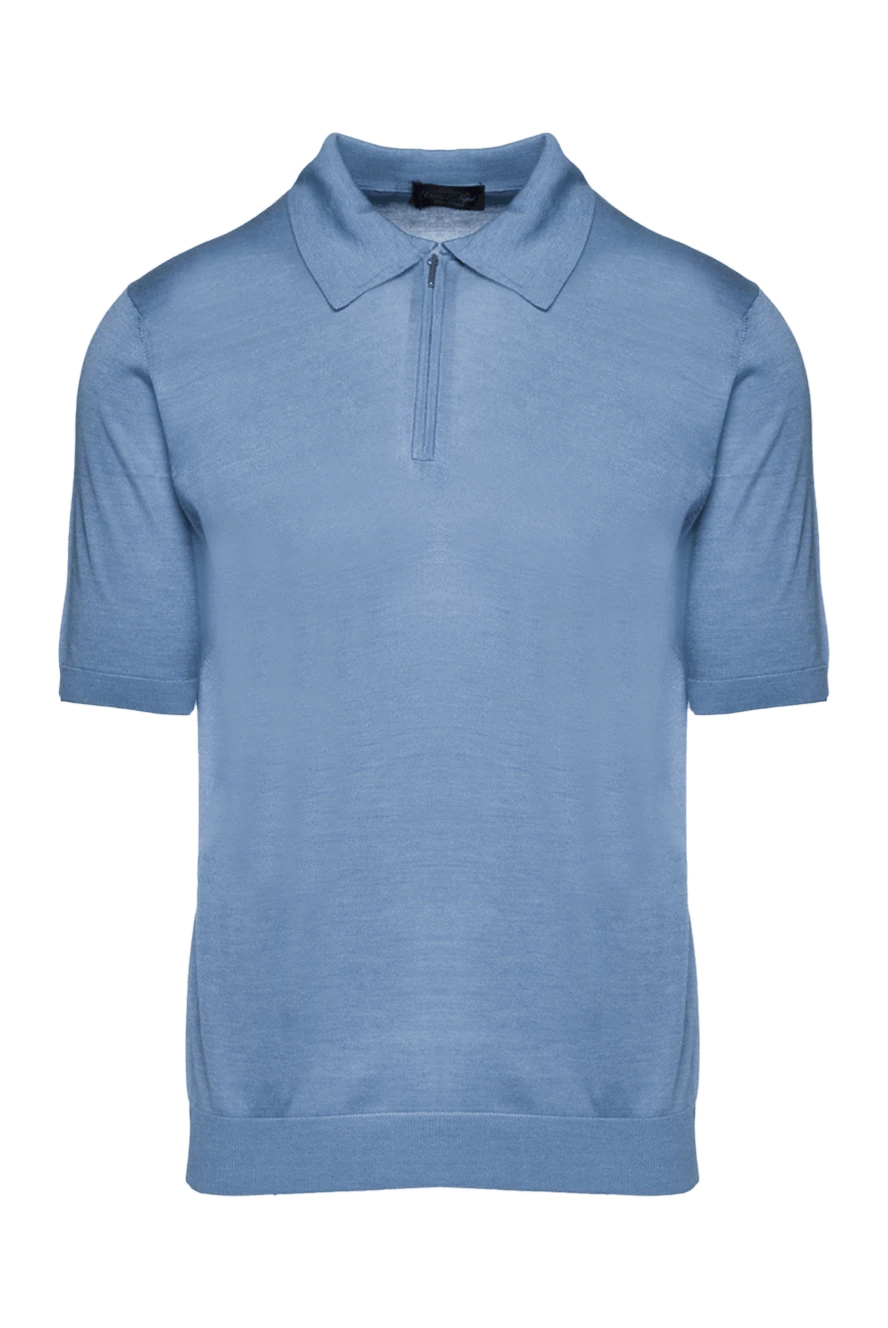 Cesare di Napoli man blue silk polo for men купить с ценами и фото 158072 - photo 1