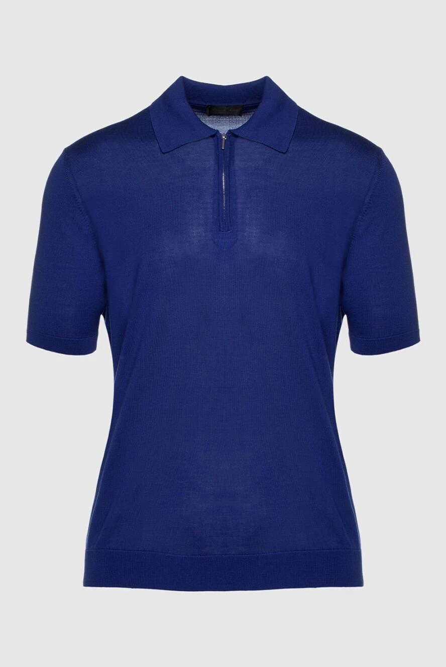 Cesare di Napoli man silk polo blue for men купить с ценами и фото 158073 - photo 1