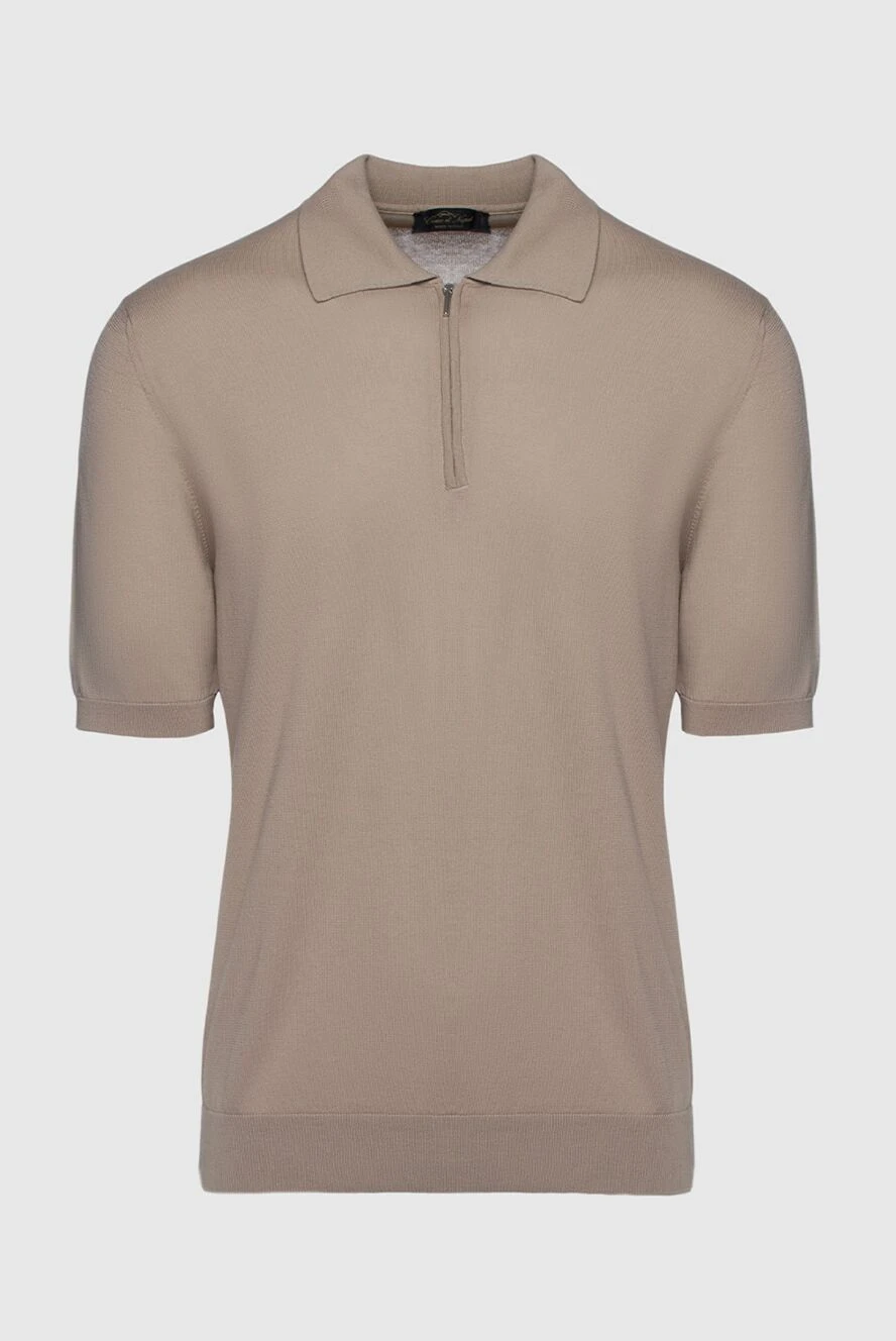 Cesare di Napoli man cotton polo beige for men купить с ценами и фото 158076 - photo 1