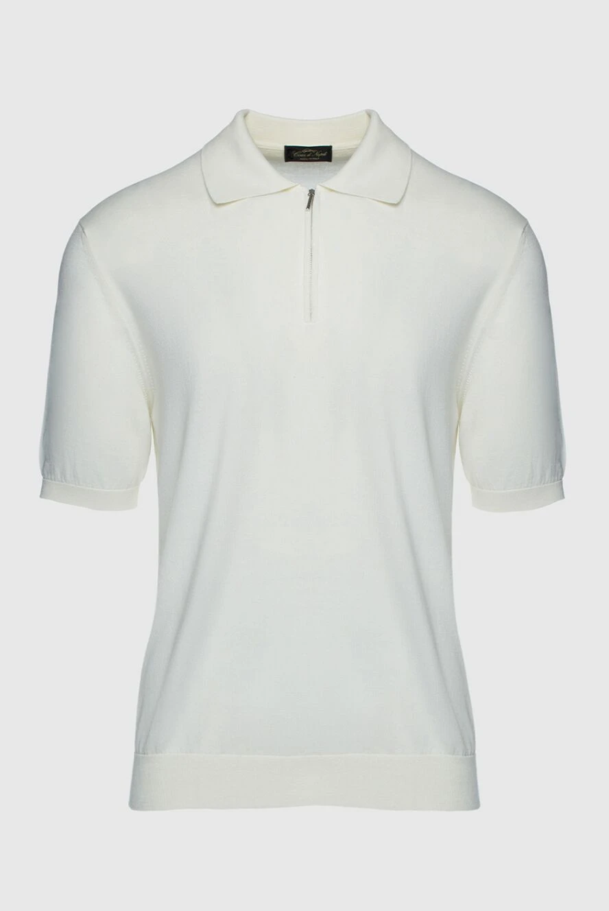 Cesare di Napoli man cotton polo white for men купить с ценами и фото 158080 - photo 1