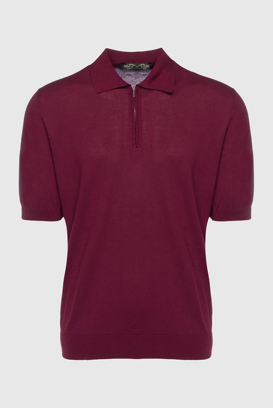 Cesare di Napoli man cotton polo burgundy for men купить с ценами и фото 158086 - photo 1