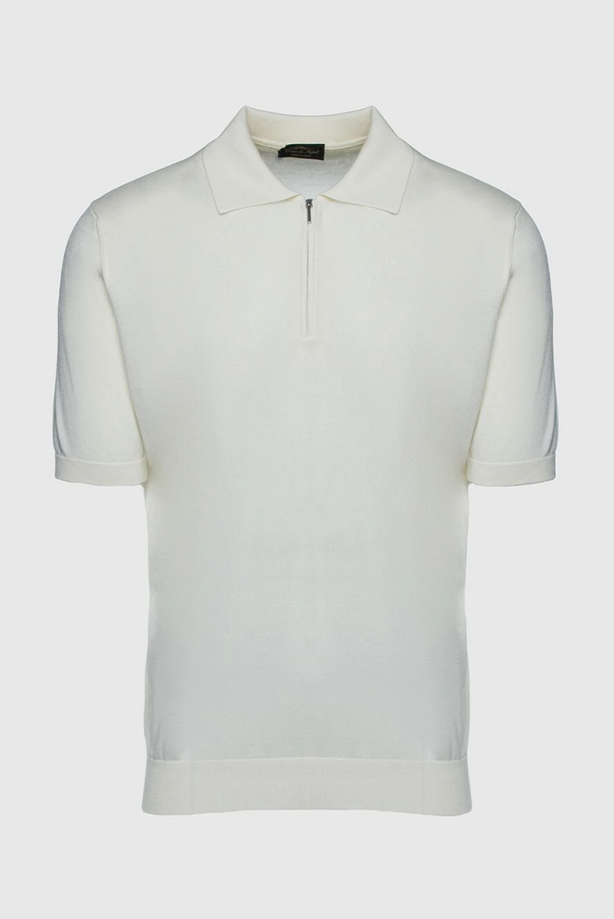 Cesare di Napoli man cotton and silk polo white for men купить с ценами и фото 158090 - photo 1