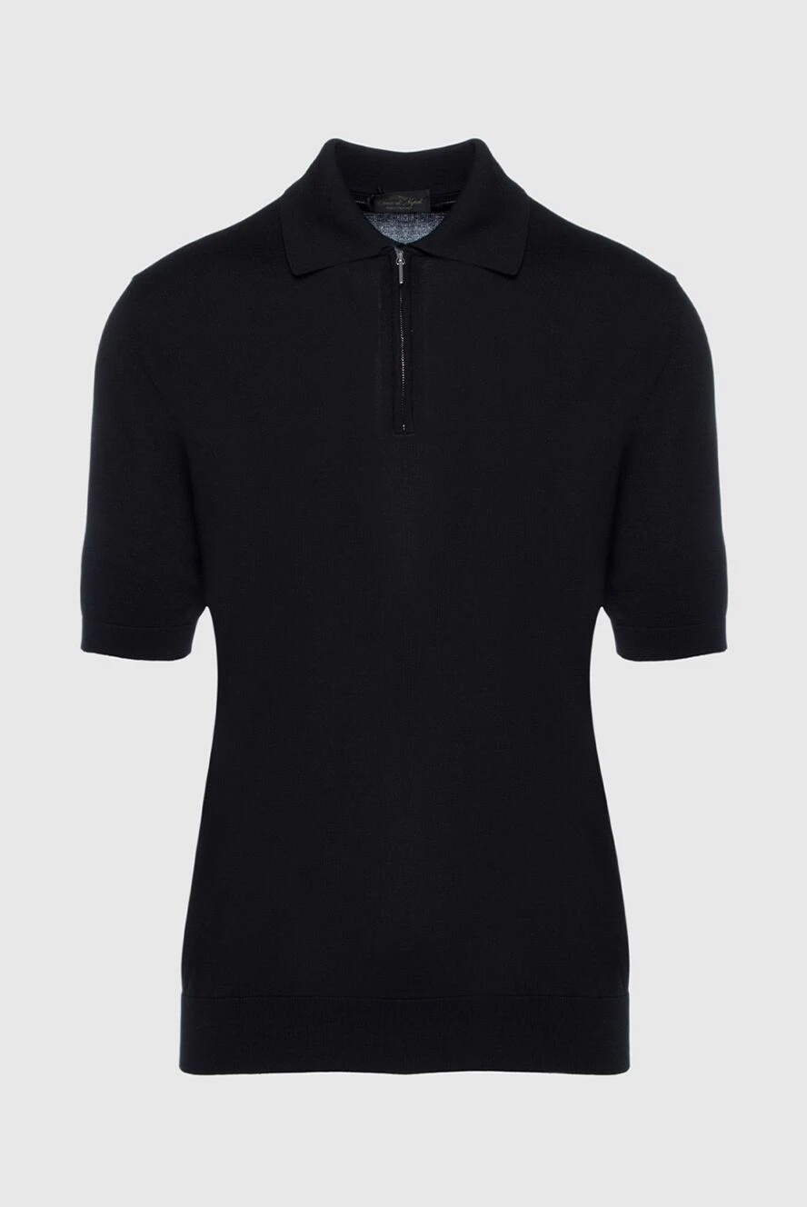 Cesare di Napoli man cotton and silk polo black for men купить с ценами и фото 158092 - photo 1