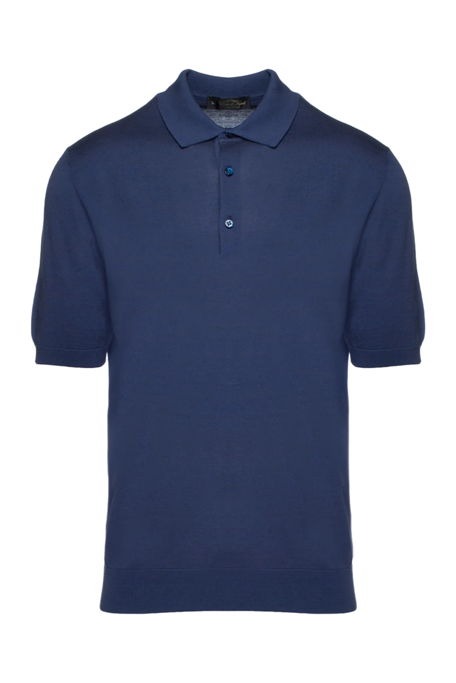 Cesare di Napoli man cotton and silk polo blue for men купить с ценами и фото 158100 - photo 1