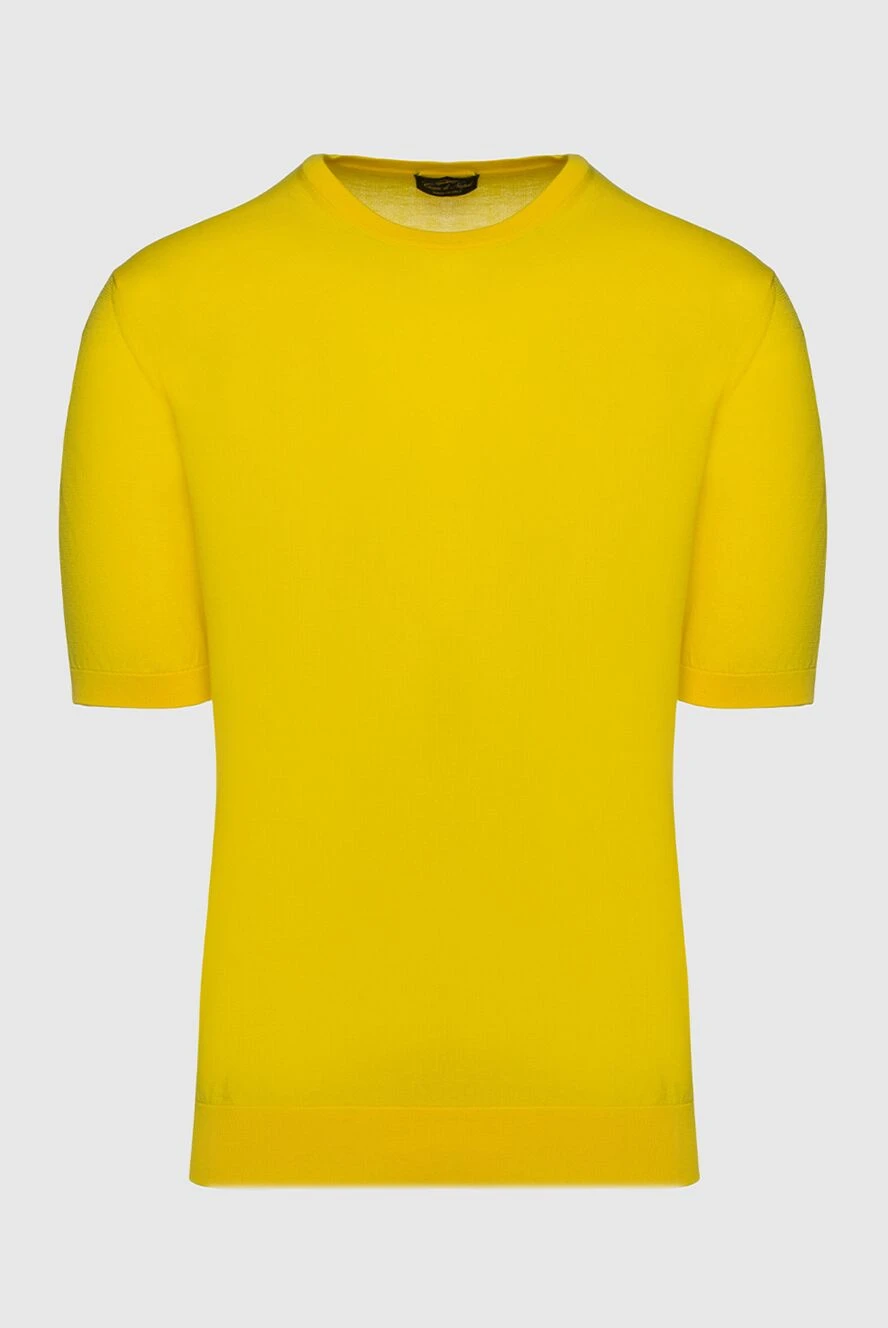 Cesare di Napoli man cotton short sleeve jumper yellow for men купить с ценами и фото 158155 - photo 1