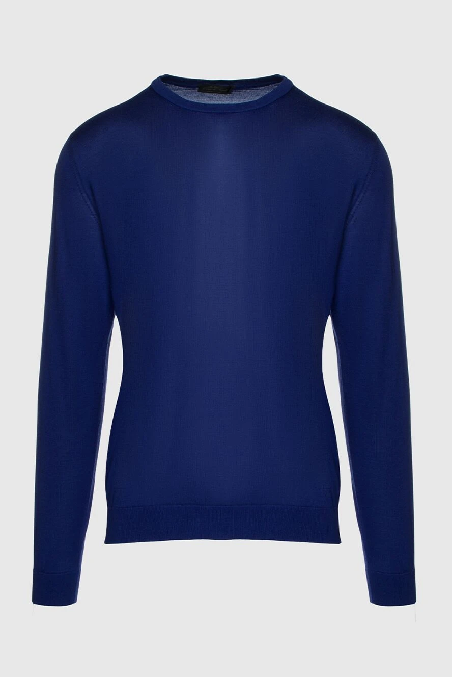 Cesare di Napoli man blue silk jumper for men купить с ценами и фото 158172 - photo 1