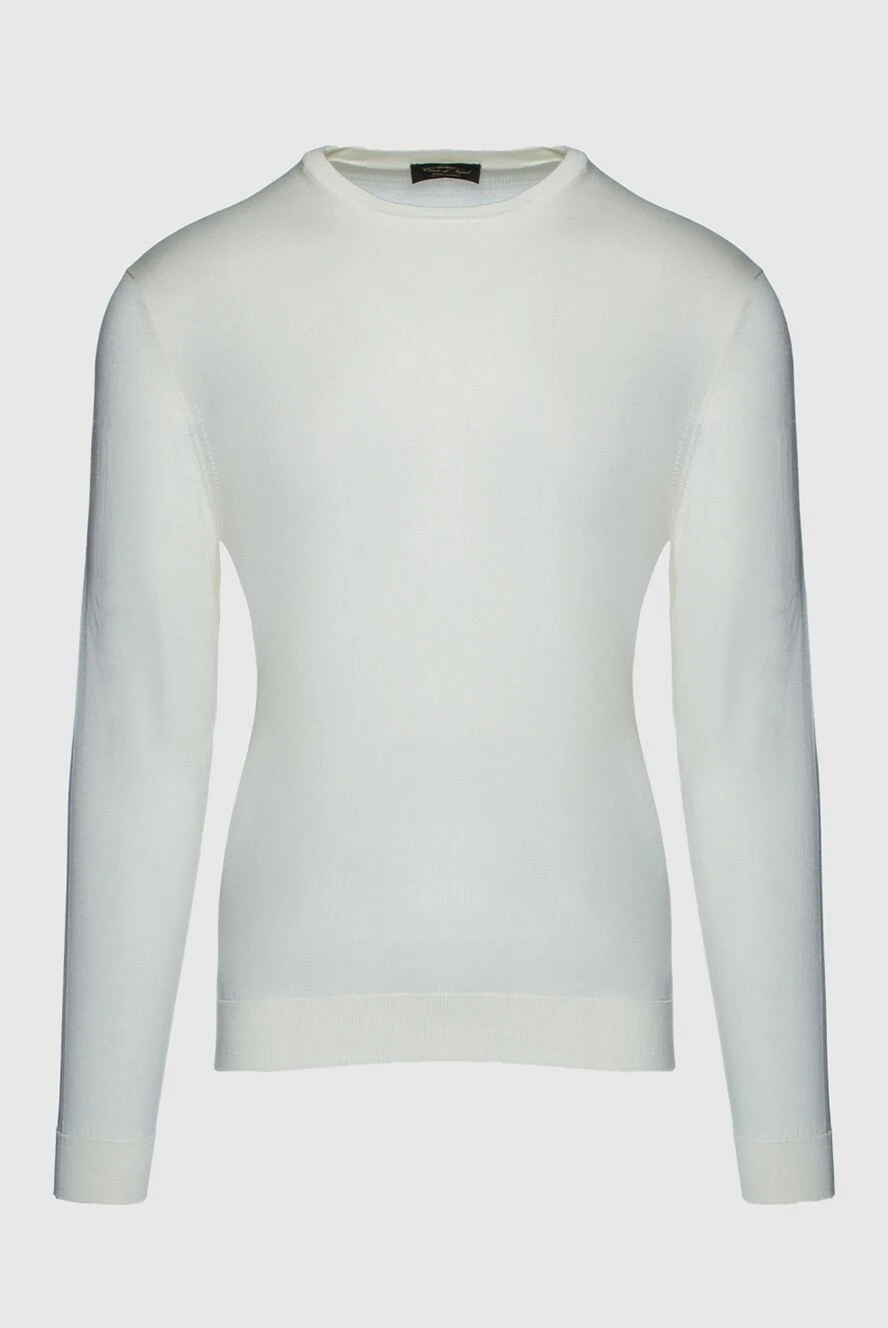 Cesare di Napoli man white silk jumper for men купить с ценами и фото 158175 - photo 1