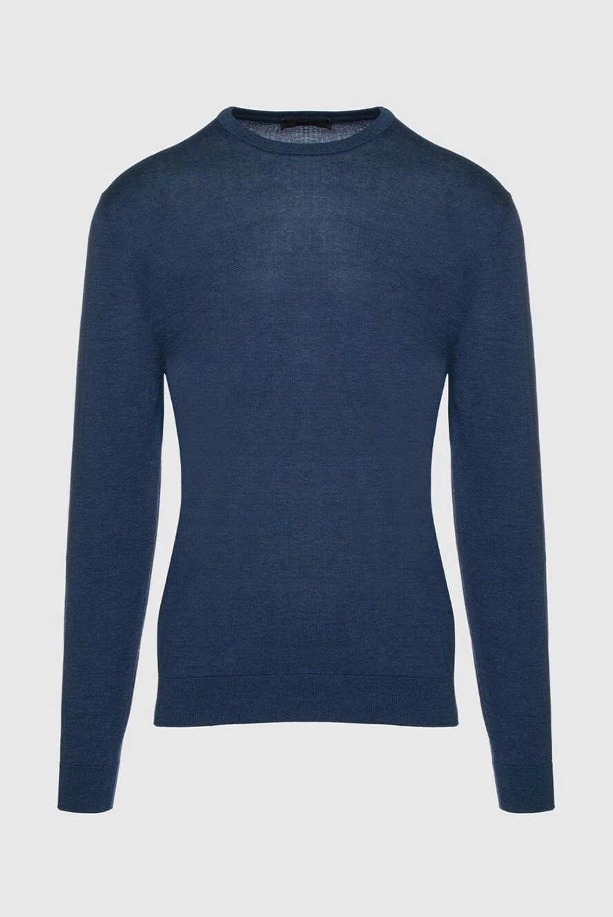 Cesare di Napoli man silk and cotton jumper blue for men купить с ценами и фото 158180 - photo 1