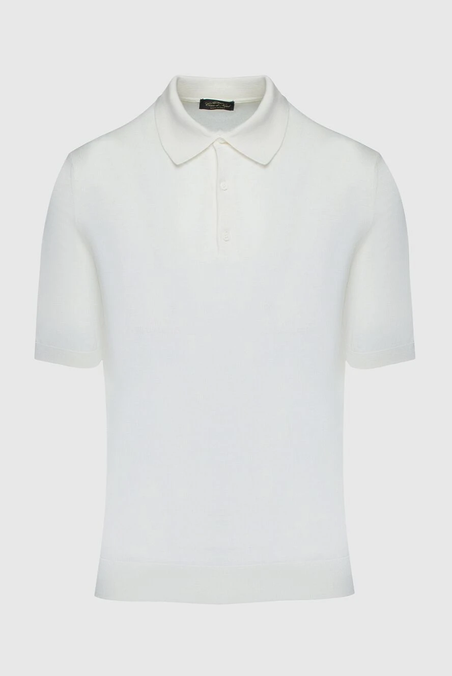 Cesare di Napoli man cotton and silk polo white for men купить с ценами и фото 158184 - photo 1