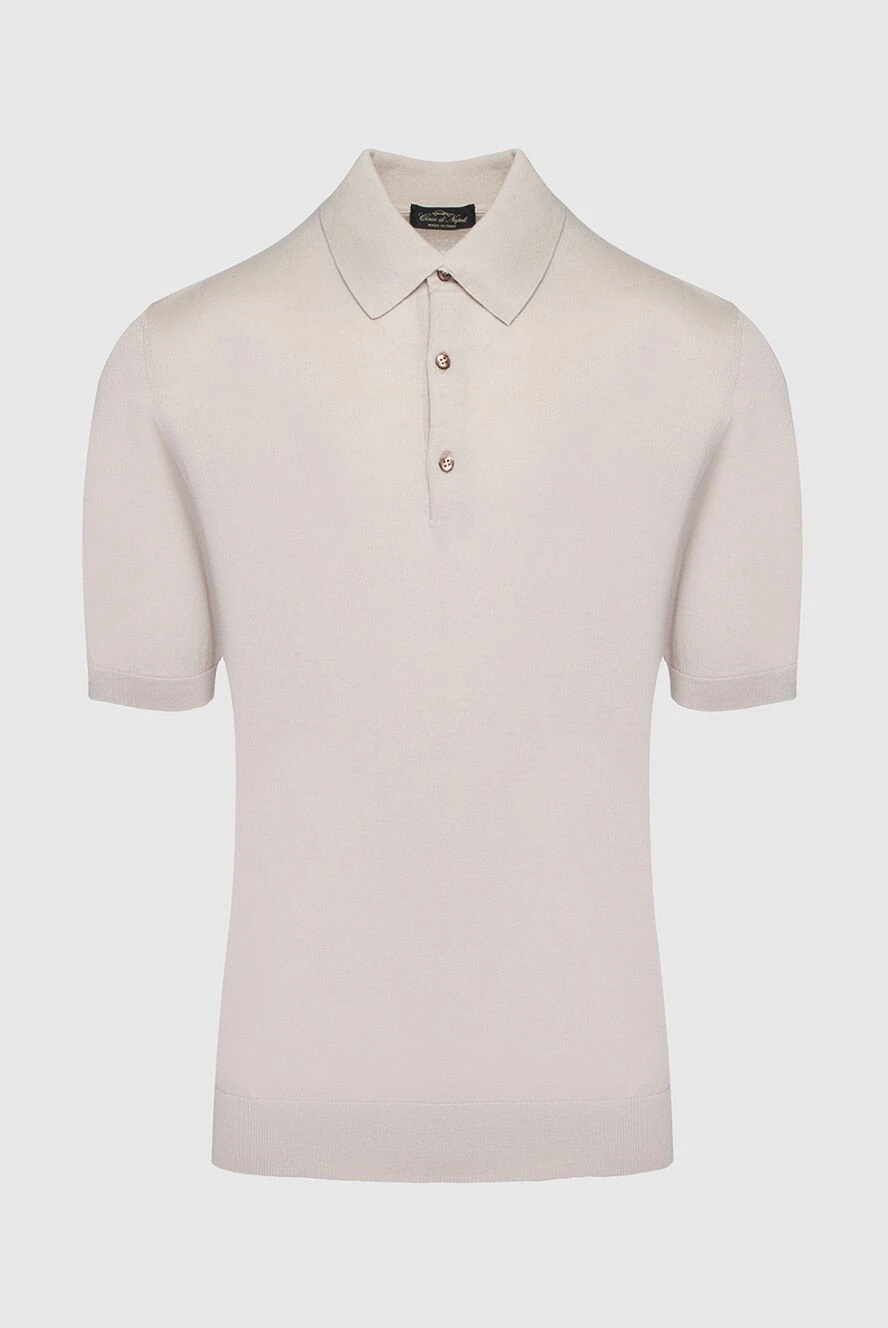 Cesare di Napoli man cotton and silk polo beige for men купить с ценами и фото 158189 - photo 1