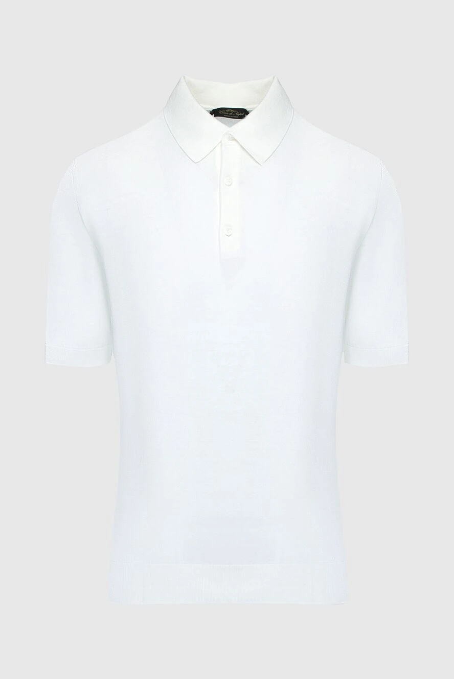 Cesare di Napoli man cotton and silk polo white for men купить с ценами и фото 158190 - photo 1