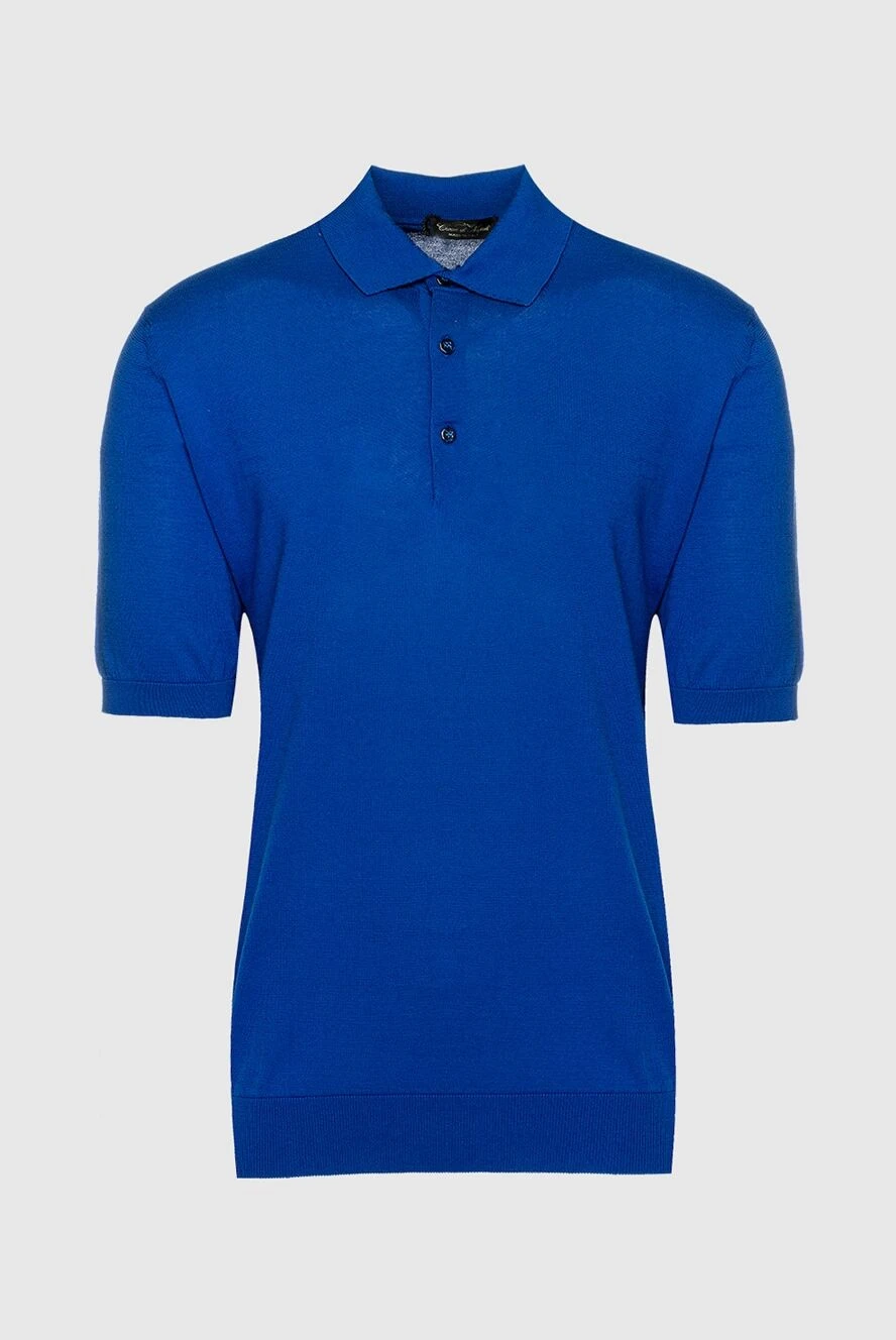 Cesare di Napoli man cotton polo blue for men купить с ценами и фото 158197 - photo 1