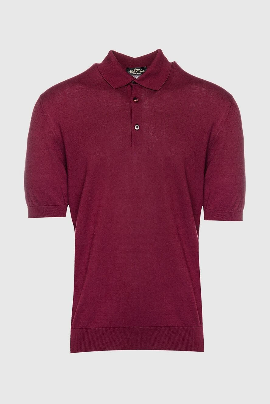 Cesare di Napoli man cotton and silk polo burgundy for men купить с ценами и фото 158201 - photo 1