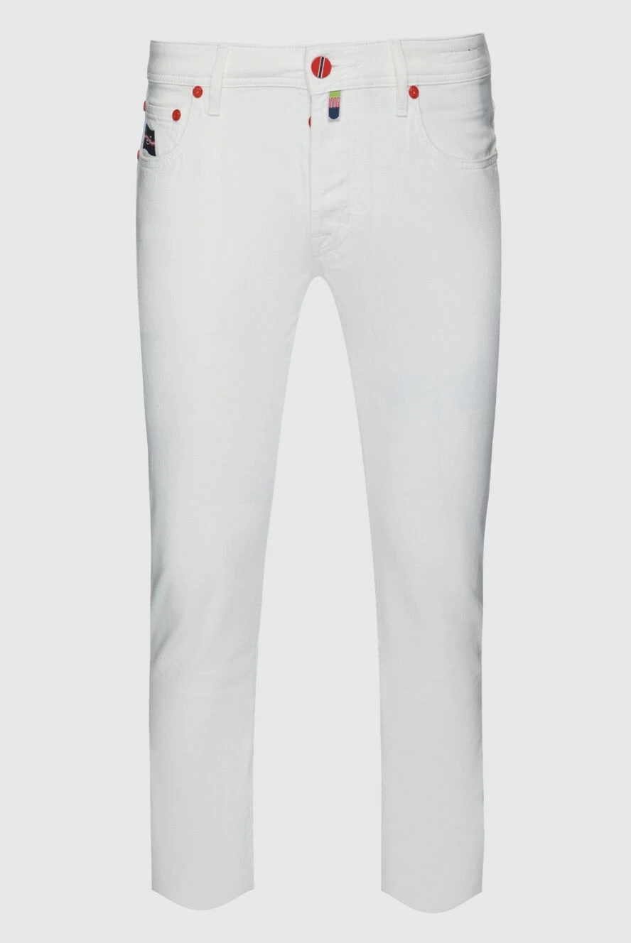 Jacob Cohen man white cotton jeans for men купить с ценами и фото 158233 - photo 1