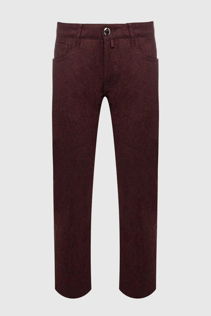 Jacob Cohen man men's burgundy wool trousers купить с ценами и фото 158254 - photo 1