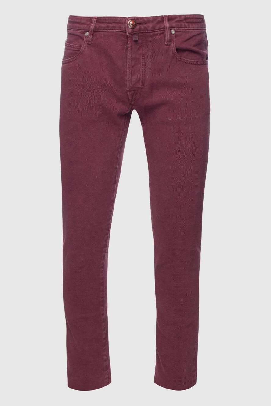 Jacob Cohen man cotton jeans burgundy for men купить с ценами и фото 158255 - photo 1