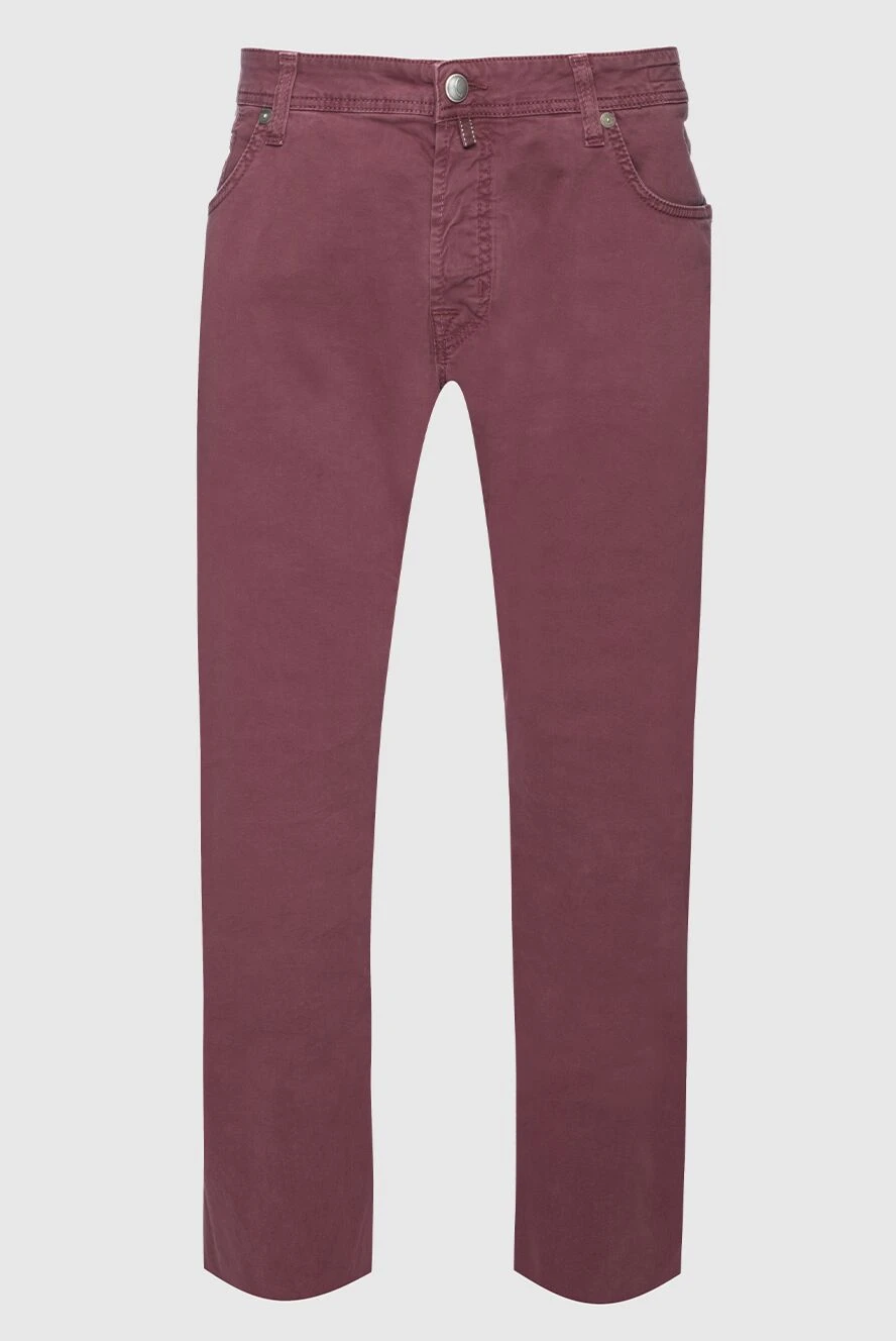 Jacob Cohen man cotton jeans burgundy for men купить с ценами и фото 158284 - photo 1