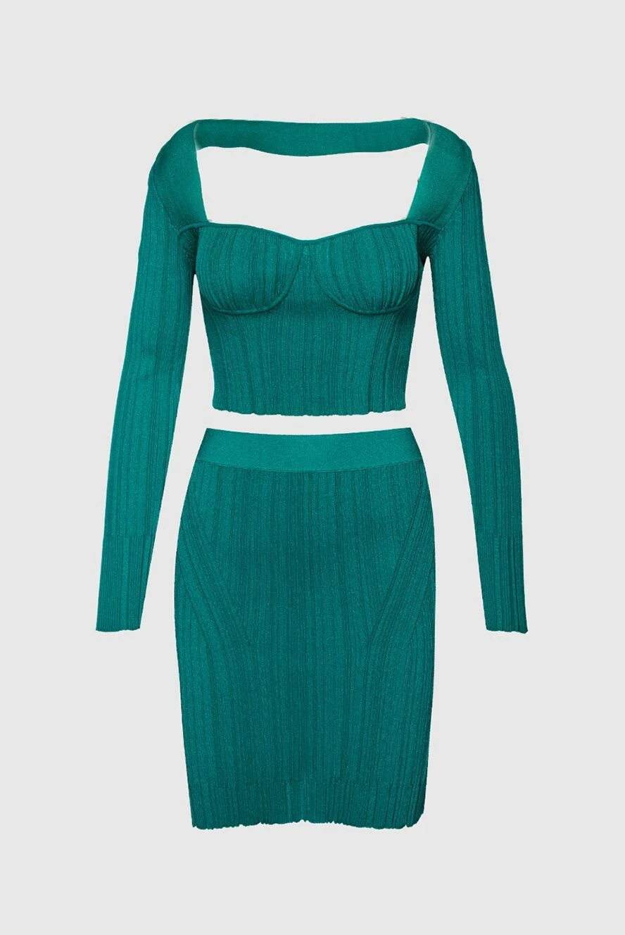 Herve Leger woman green women's suit with skirt made of polyamide and viscose купить с ценами и фото 158580 - photo 1