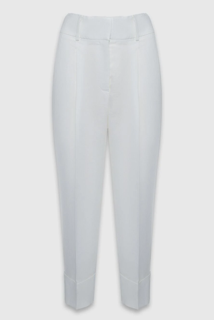 Peserico woman white trousers for women купить с ценами и фото 158625 - photo 1