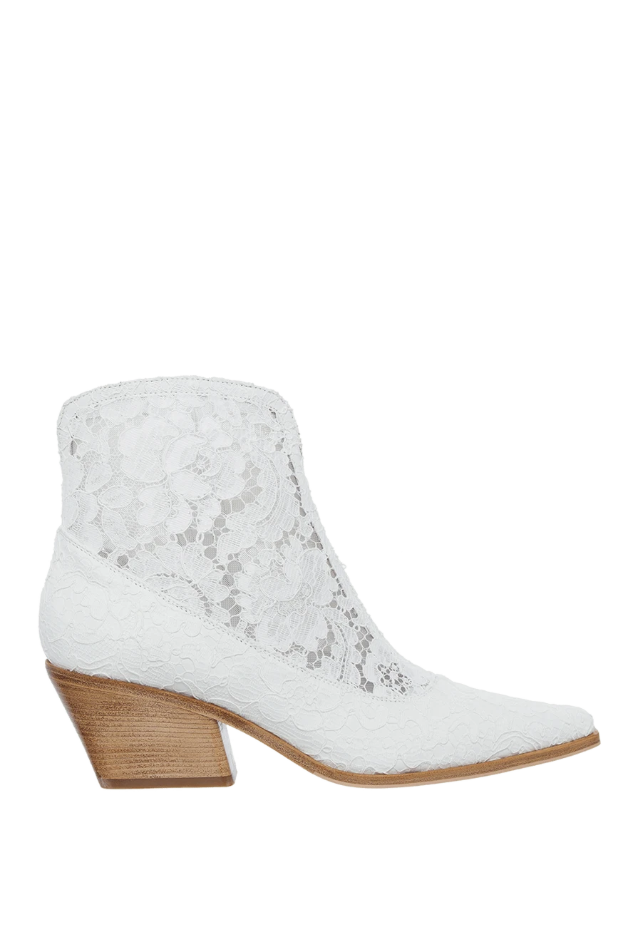 Le Silla woman white leather and textile boots for women купить с ценами и фото 158689 - photo 1